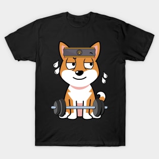 Cute orange dog is exercising T-Shirt